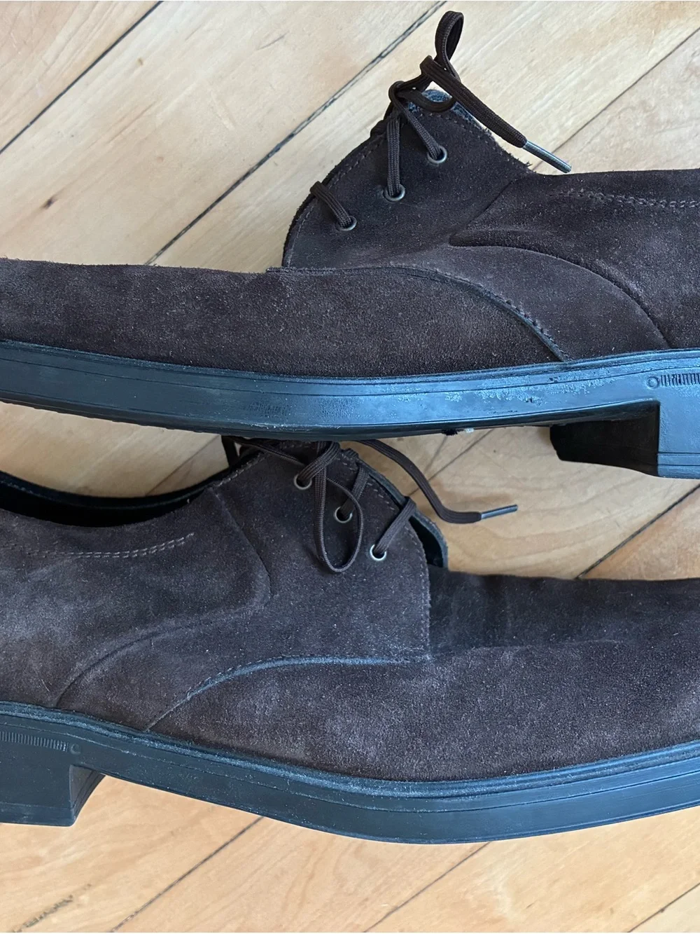 Salvatore Ferragamo Dark Brown Suede Derby Shoes